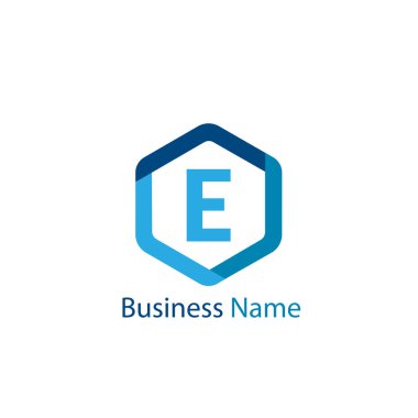 E harfinin Logo tasarım şablonu