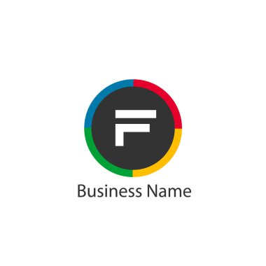 F harfi Logo tasarım şablonu