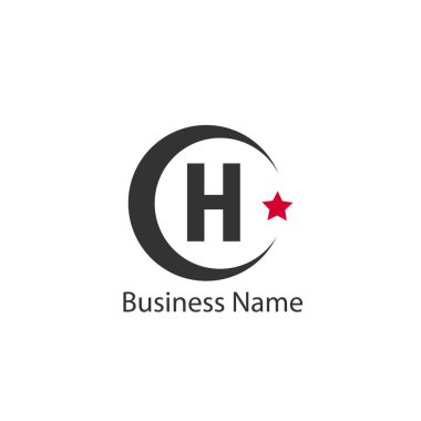 H harfi Logo tasarım şablonu
