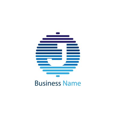 J harfi Logo tasarım şablonu