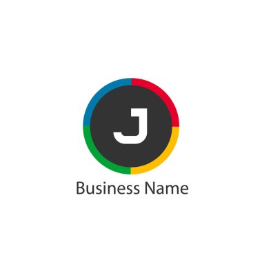 J harfi Logo tasarım şablonu