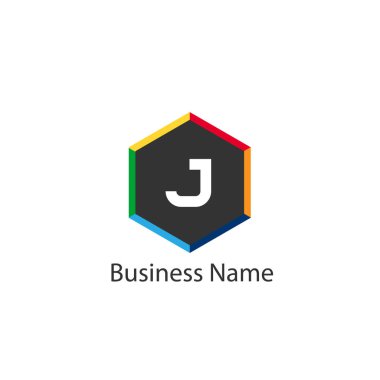 J harfi Logo tasarım şablonu
