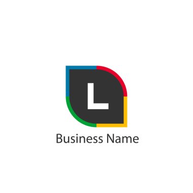 L harfi Logo tasarım şablonu
