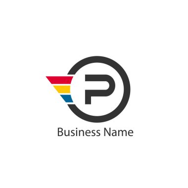 P harfi Logo tasarım şablonu