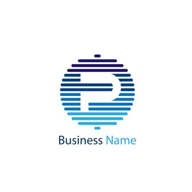P harfi Logo tasarım şablonu