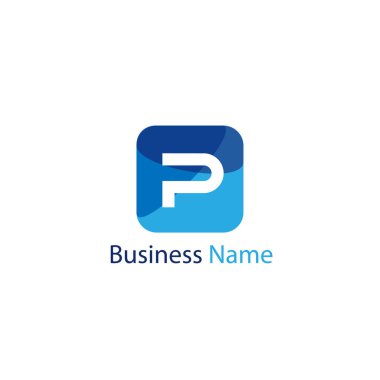 P harfi Logo tasarım şablonu