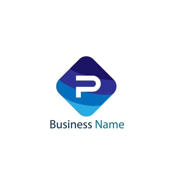 P harfi Logo tasarım şablonu