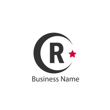 R harfi Logo tasarım şablonu