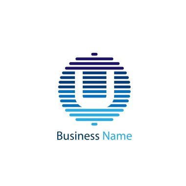 U harfi Logo tasarım şablonu