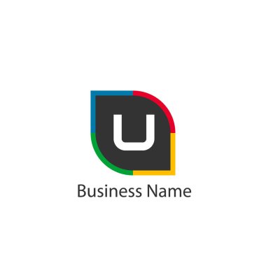 U harfi Logo tasarım şablonu