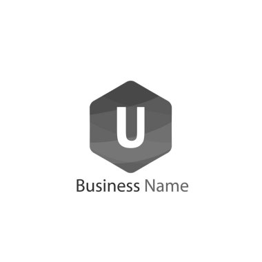 U harfi Logo tasarım şablonu