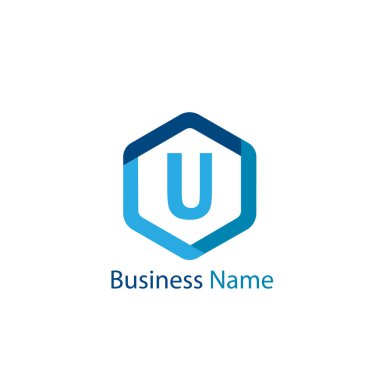 U harfi Logo tasarım şablonu