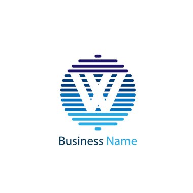 Harf W Logo tasarım şablonu