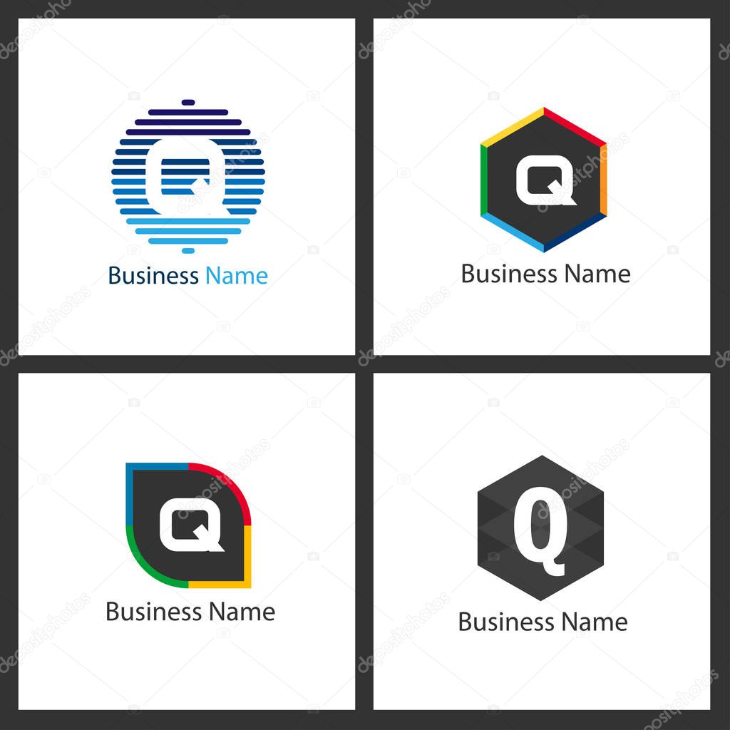 Letter Q Logo Set Design