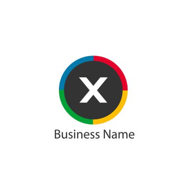 X harfi Logo tasarım şablonu
