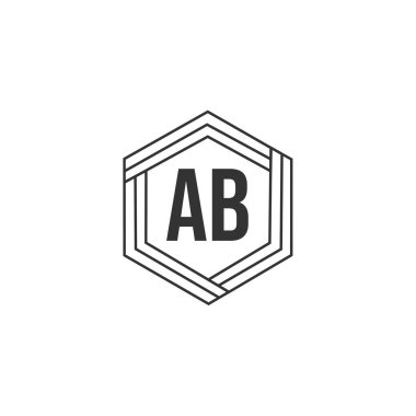 İlk Harf AB Logo Şablonu Tasarımı