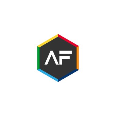 İlk Harf AF Logo Şablonu Tasarımı