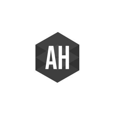 İlk mektup Ah Logo tasarım şablonu