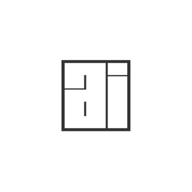 İlk harf AI Logo tasarım şablonu