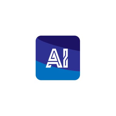 İlk harf AI Logo tasarım şablonu