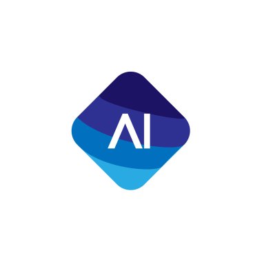İlk harf AI Logo tasarım şablonu