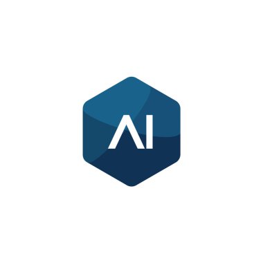 İlk harf AI Logo tasarım şablonu