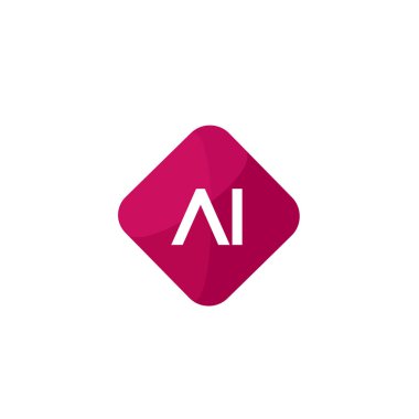 İlk harf AI Logo tasarım şablonu