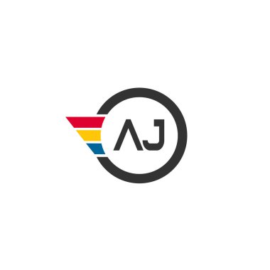 İlk harf Aj Logo şablonu tasarım