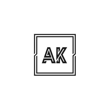 İlk mektup Ak Logo tasarım şablonu