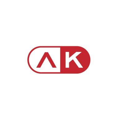 İlk mektup Ak Logo tasarım şablonu