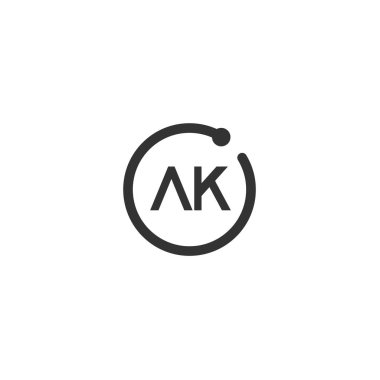 İlk mektup Ak Logo tasarım şablonu