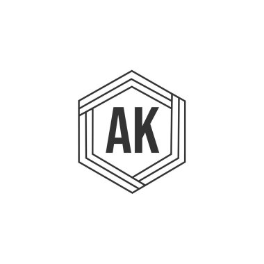 İlk mektup Ak Logo tasarım şablonu
