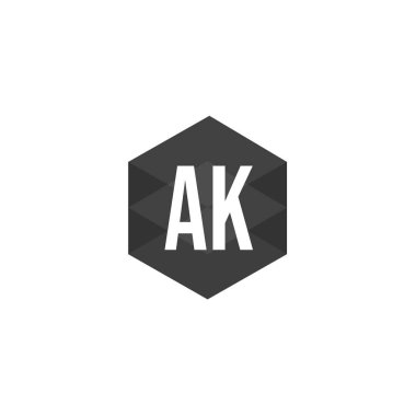 İlk mektup Ak Logo tasarım şablonu