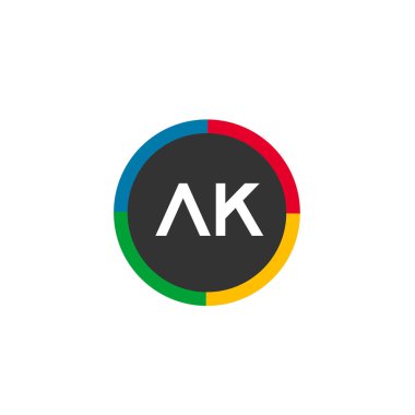 İlk mektup Ak Logo tasarım şablonu