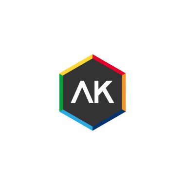 İlk mektup Ak Logo tasarım şablonu