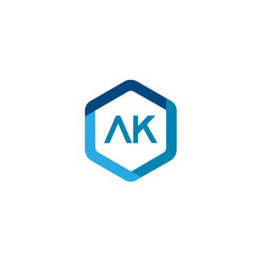 İlk mektup Ak Logo tasarım şablonu