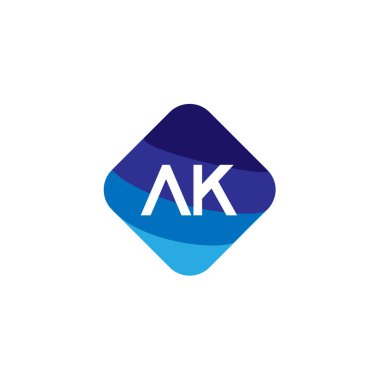 İlk mektup Ak Logo tasarım şablonu
