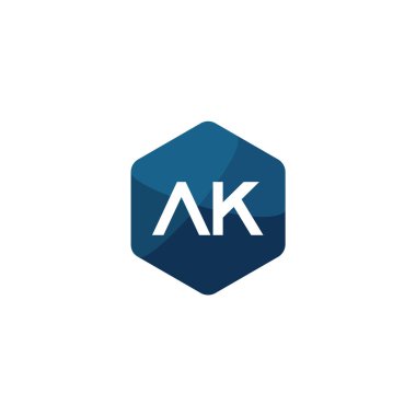 İlk mektup Ak Logo tasarım şablonu