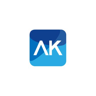 İlk mektup Ak Logo tasarım şablonu