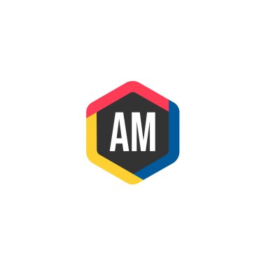 İlk harf Am Logo tasarım şablonu