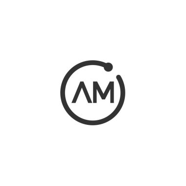 İlk harf Am Logo tasarım şablonu