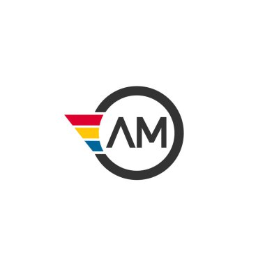 İlk harf Am Logo tasarım şablonu