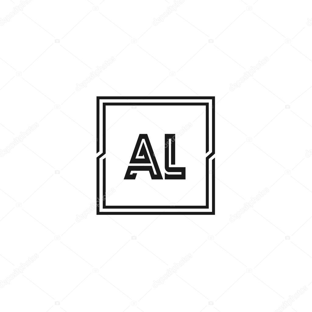 Initial Letter AL Logo Template Design