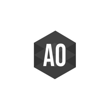 İlk harf Ao Logo tasarım şablonu