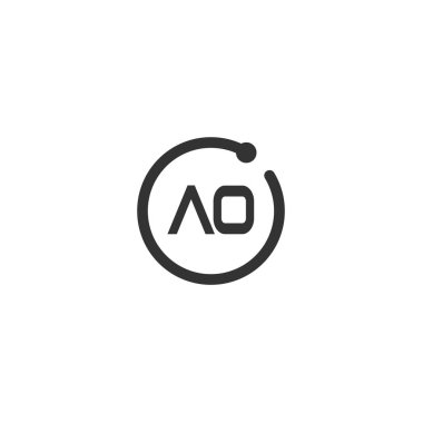 İlk harf Ao Logo tasarım şablonu