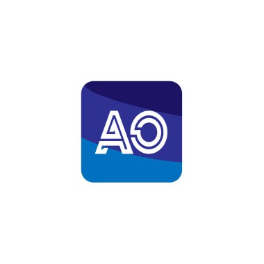 İlk harf Ao Logo tasarım şablonu