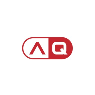 İlk harf Aq Logo tasarım şablonu