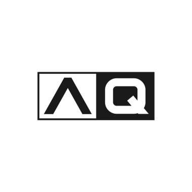 İlk harf Aq Logo tasarım şablonu