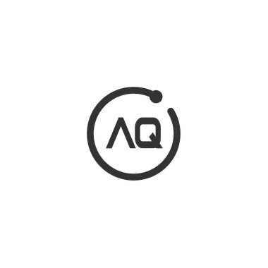 İlk harf Aq Logo tasarım şablonu