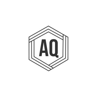 İlk harf Aq Logo tasarım şablonu